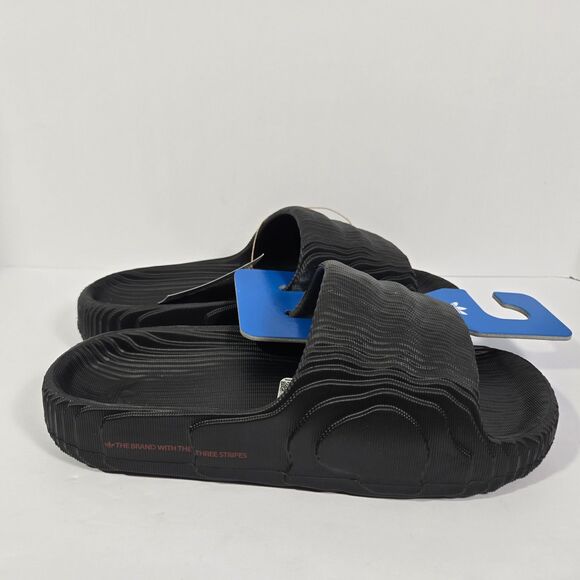 Adidas Adilette 22 Slides Black Scarlet Slip On Sandals Mens Size 10 NEW ID4925 main image 4